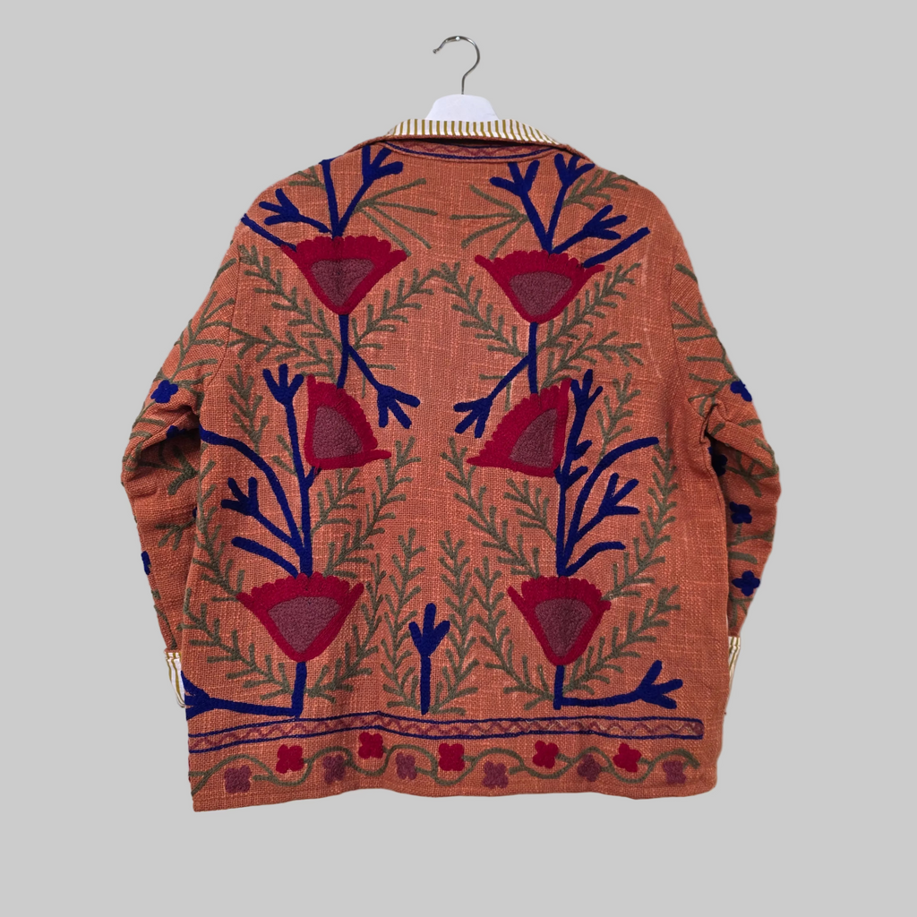 Flower Jute Suzani jacket