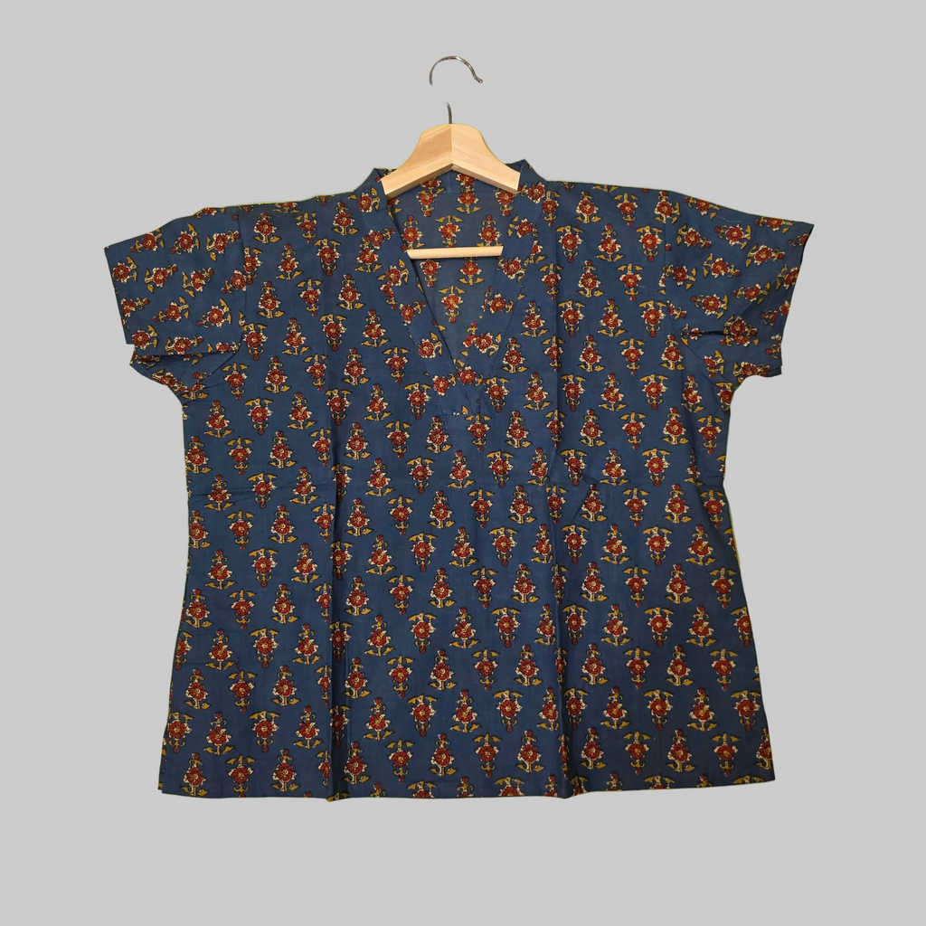 Cotton handblock short top
