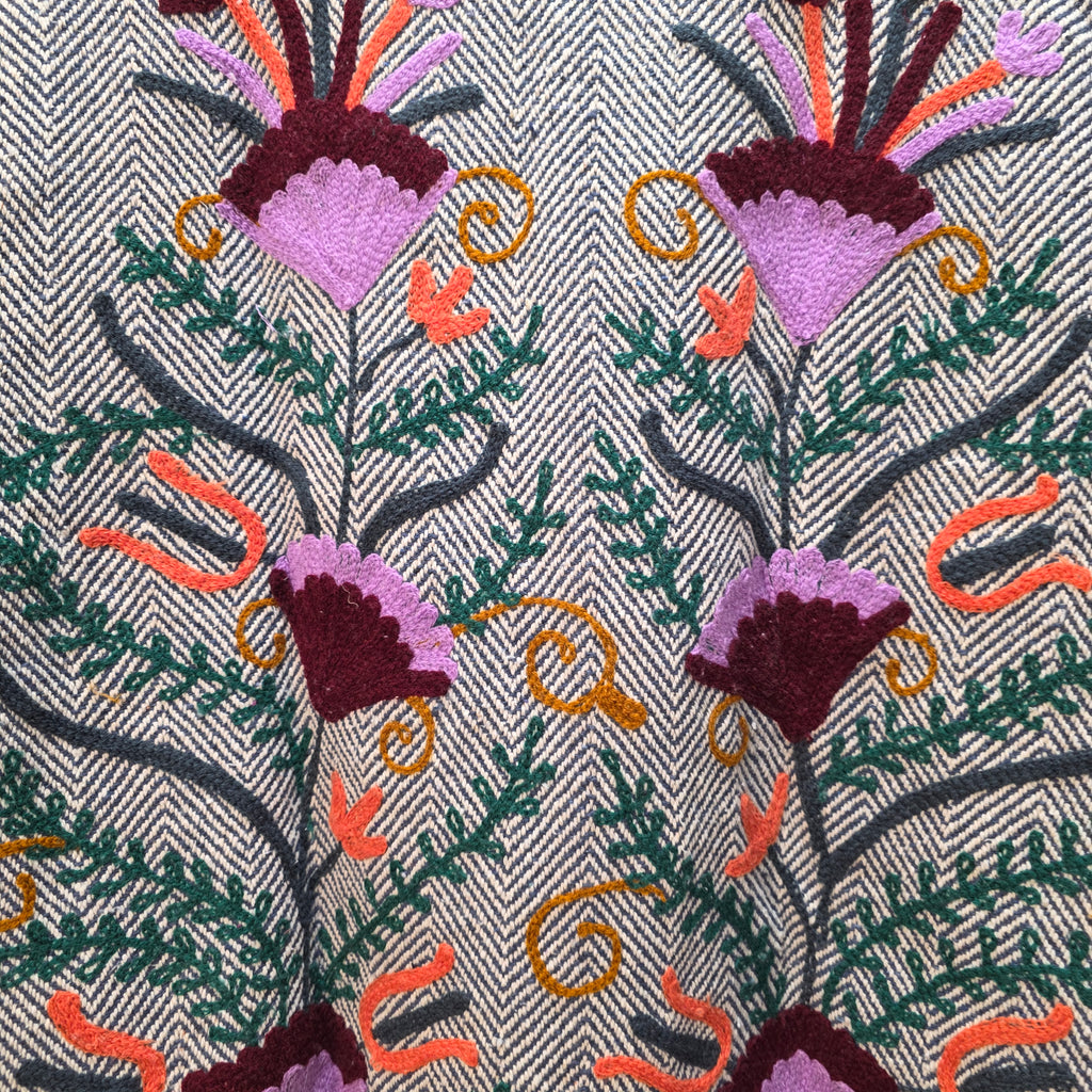 Flower thick Jute Suzani jacket