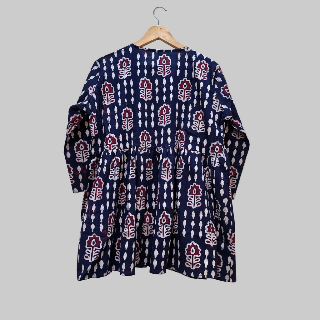 Cotton handblock(Bagru print) peplum top