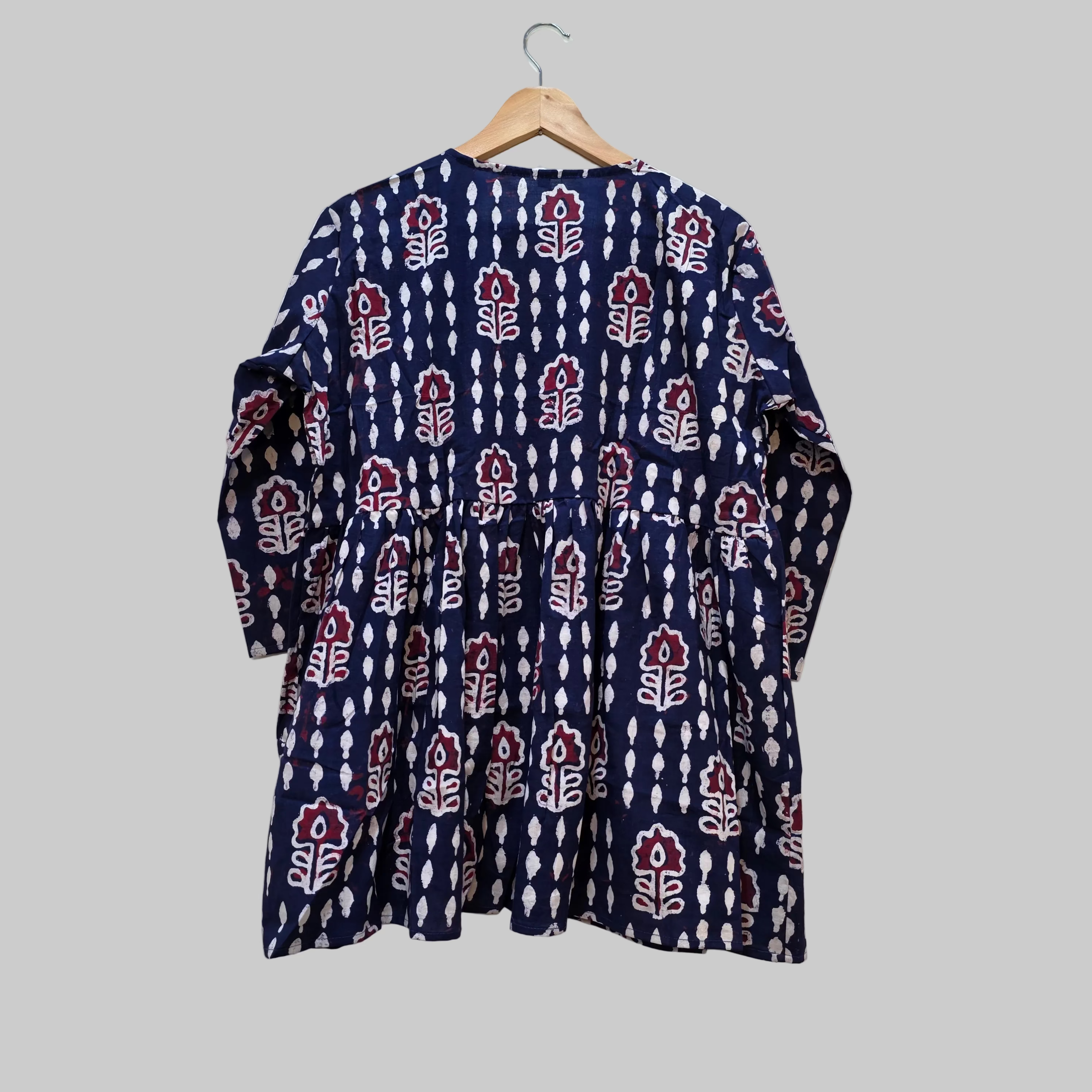 Cotton handblock(Bagru print) peplum top