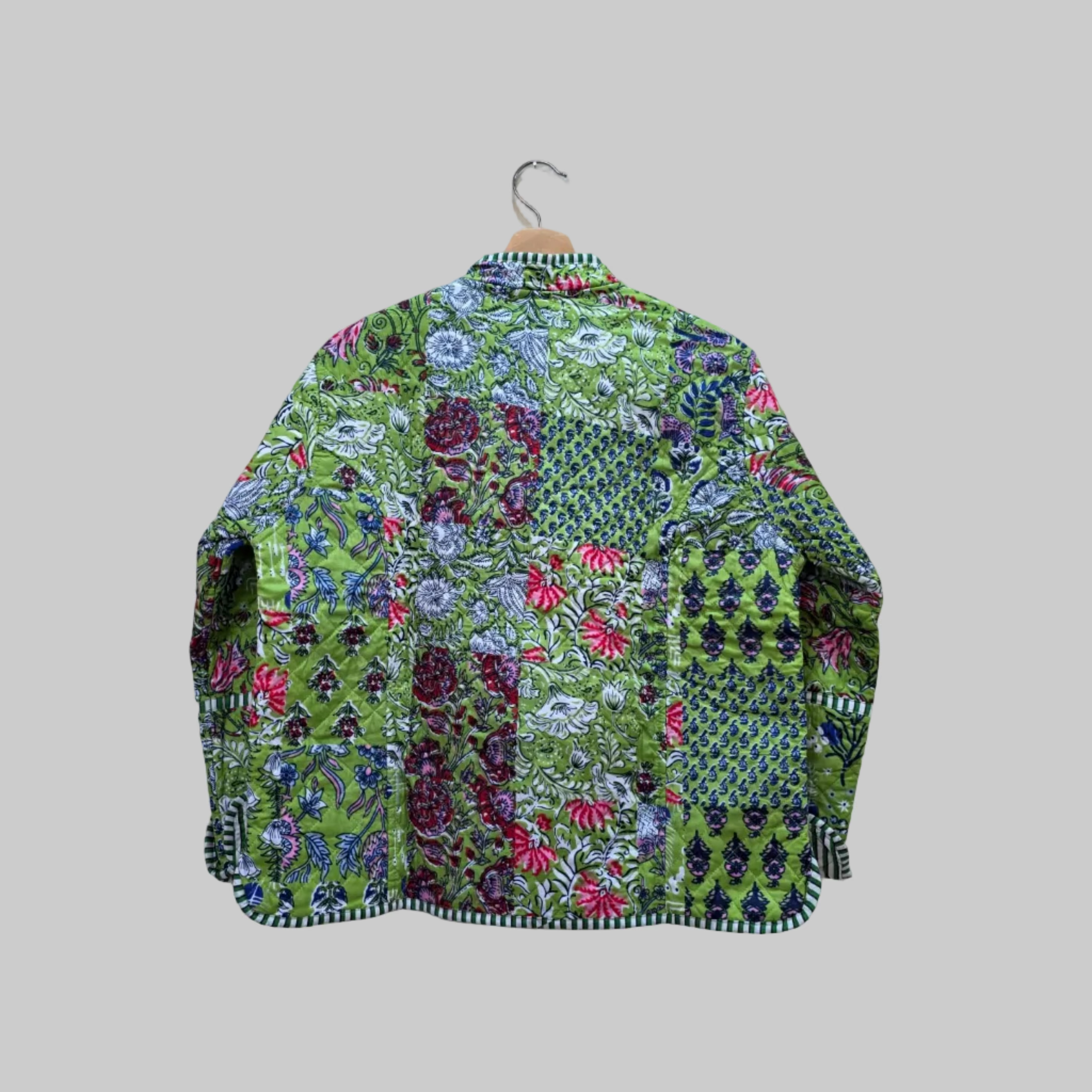Handblock printed reversible jacket