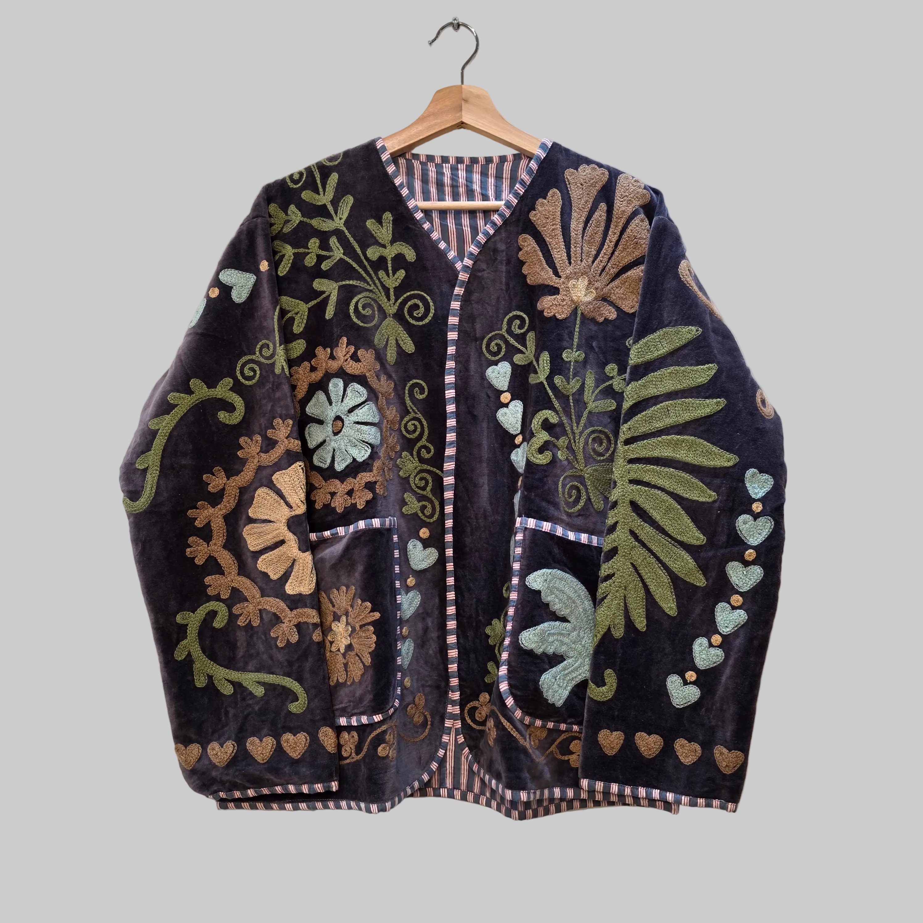 Dove Velvet Suzani jacket