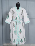 Handblock printed Bathrobe