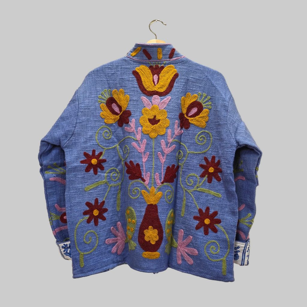 Parrot Jute Suzani jacket