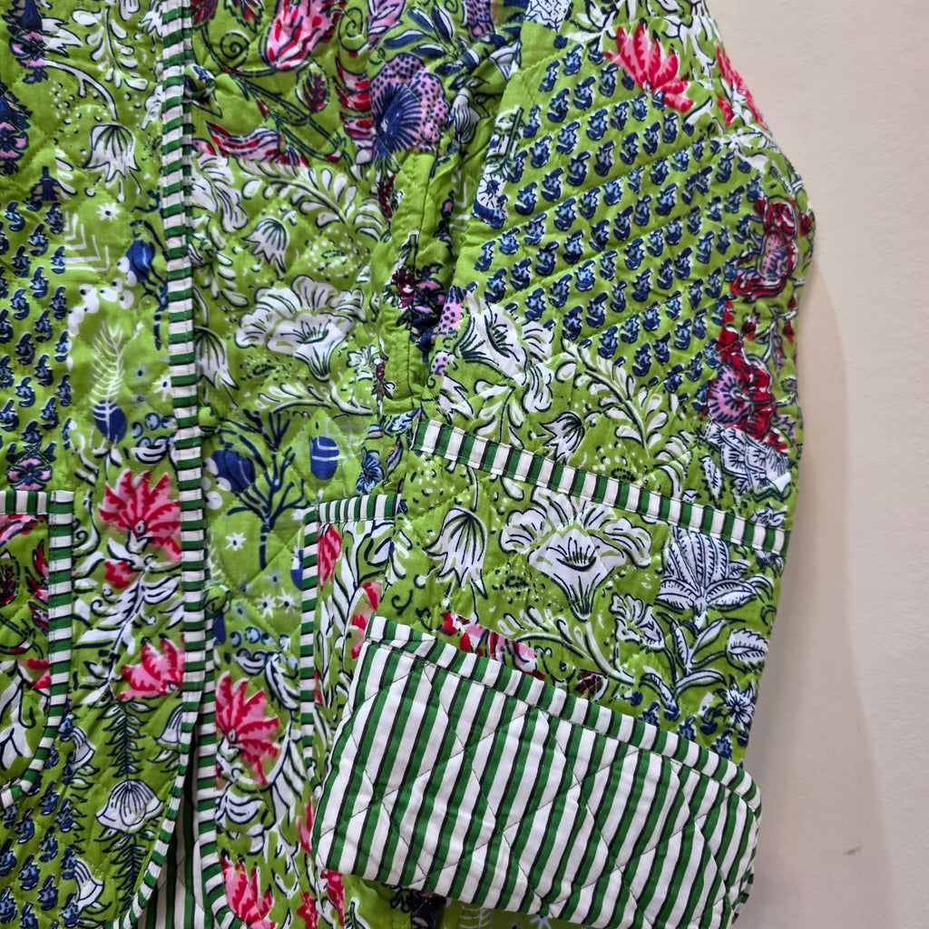 Handblock printed reversible jacket