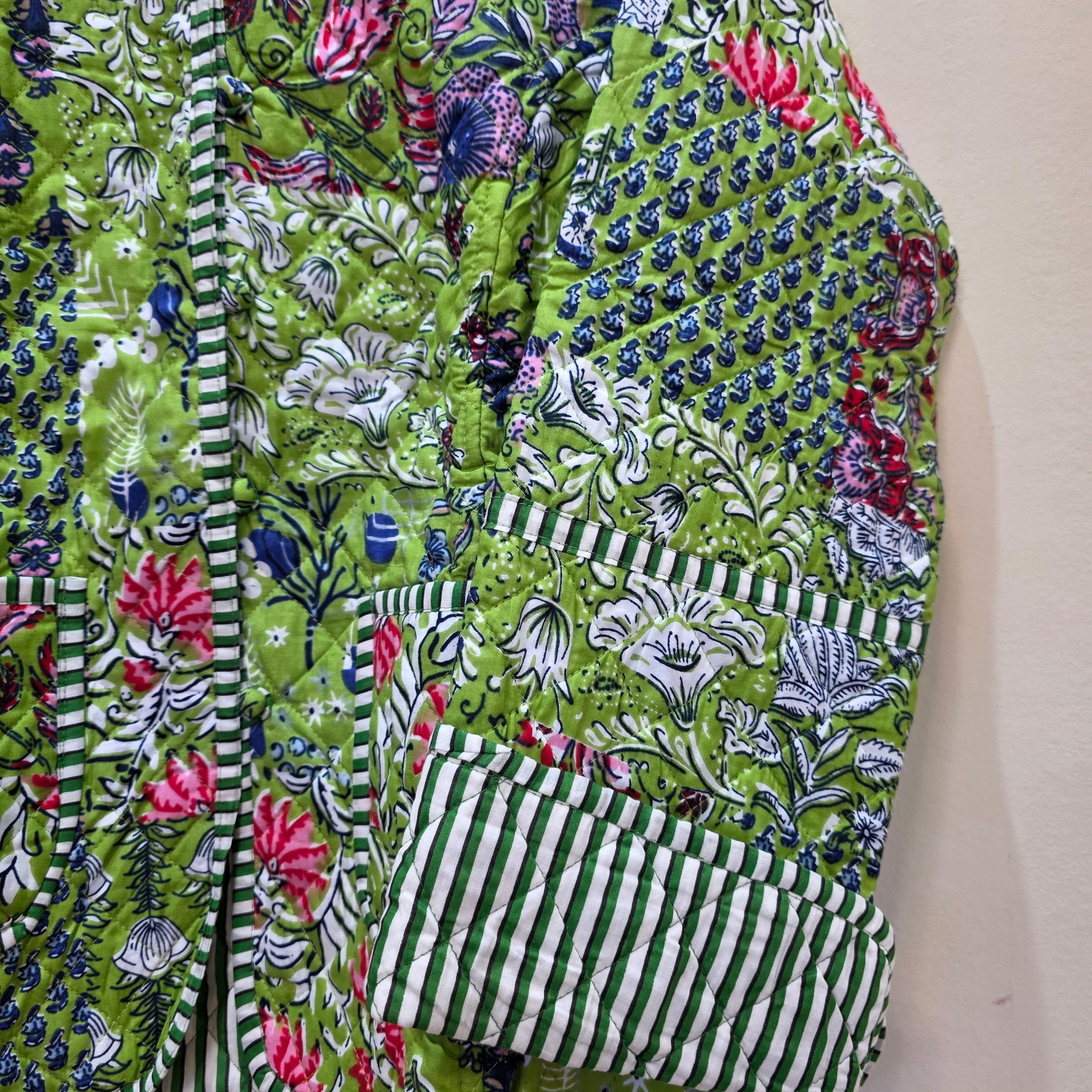 Handblock printed reversible jacket