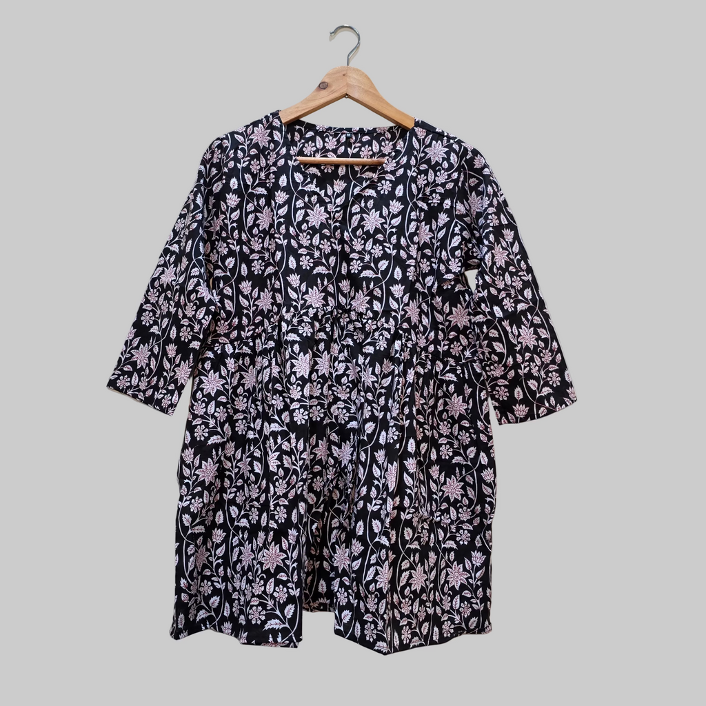 Cotton handblock(Bagru print) peplum top