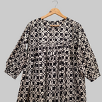 Handblock (Bagru print) Cotton Peplum dress