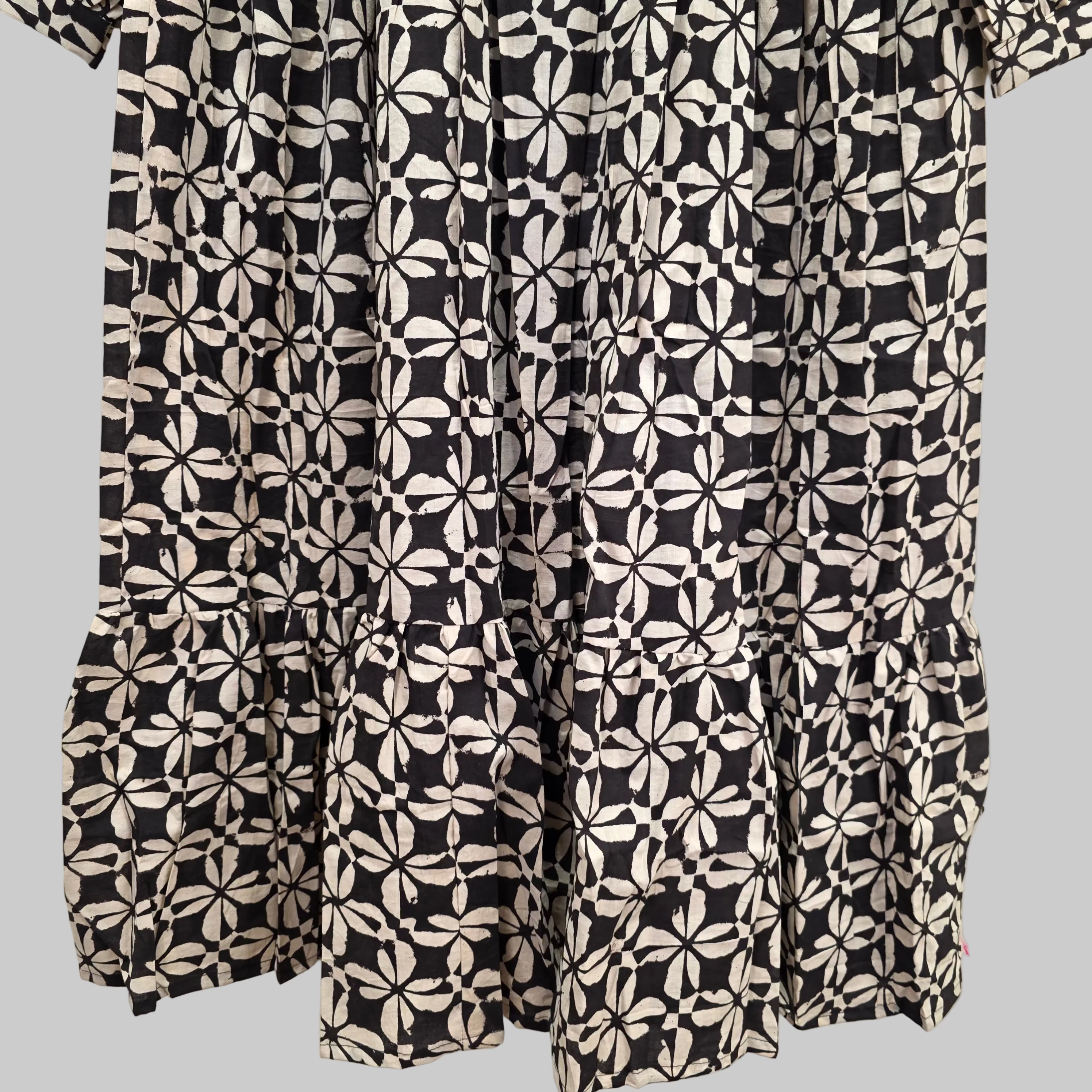 Handblock (Bagru print) Cotton Peplum dress