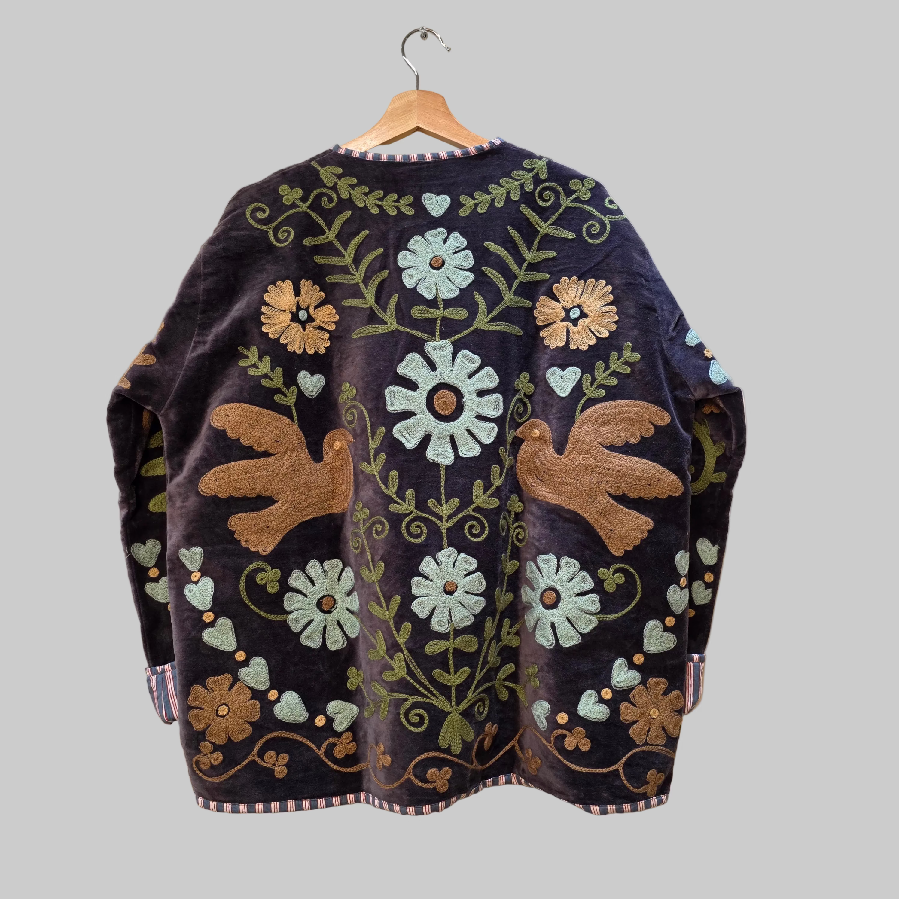 Dove Velvet Suzani jacket
