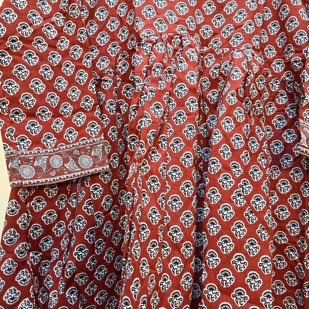 Cotton handblock(Bagru print) peplum top