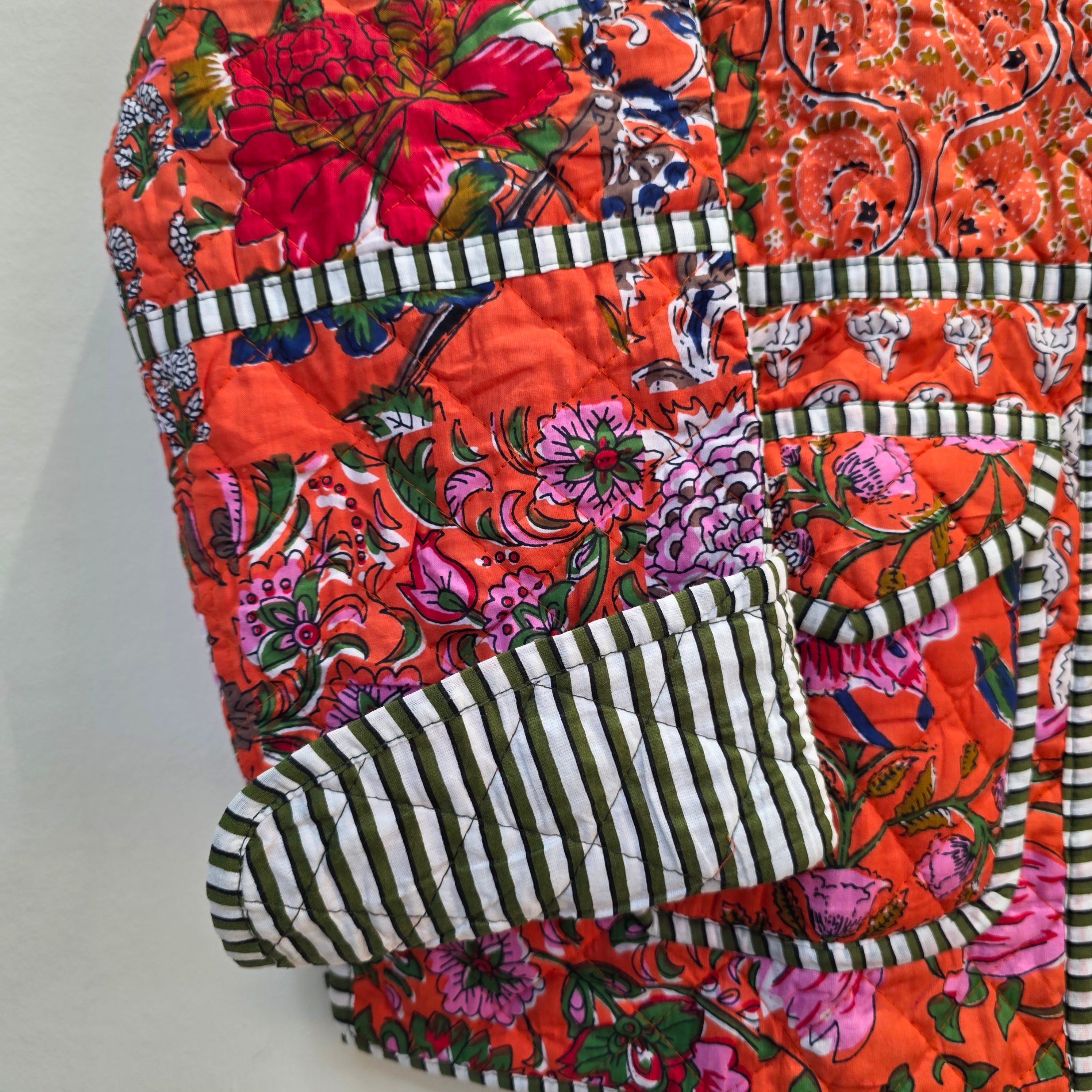 Handblock printed reversible jacket