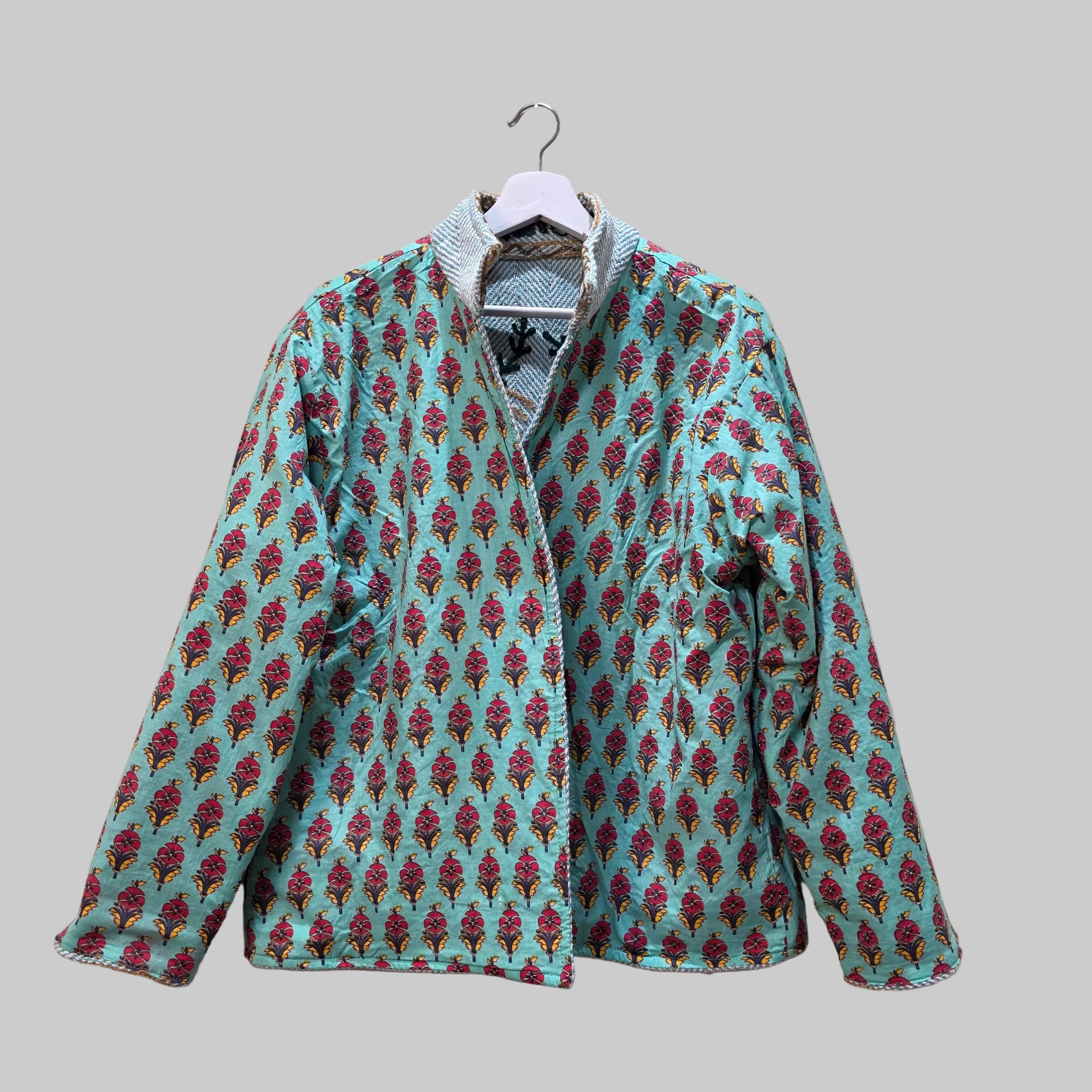 Flower thick Jute Suzani jacket