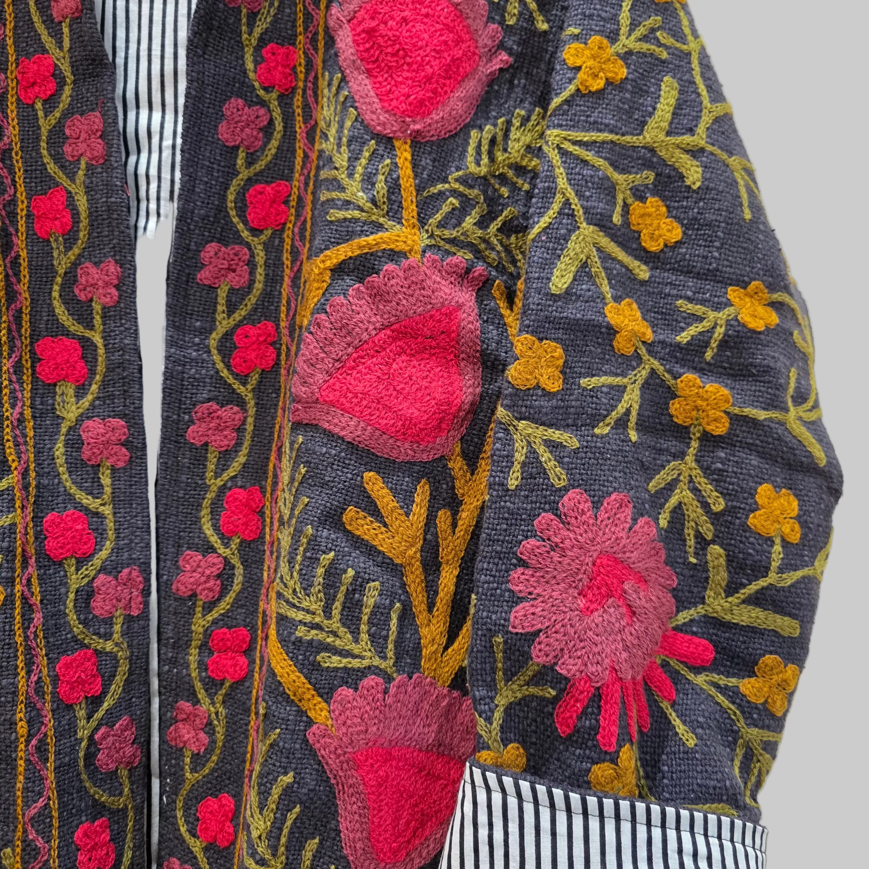 Flower Jute Suzani jacket