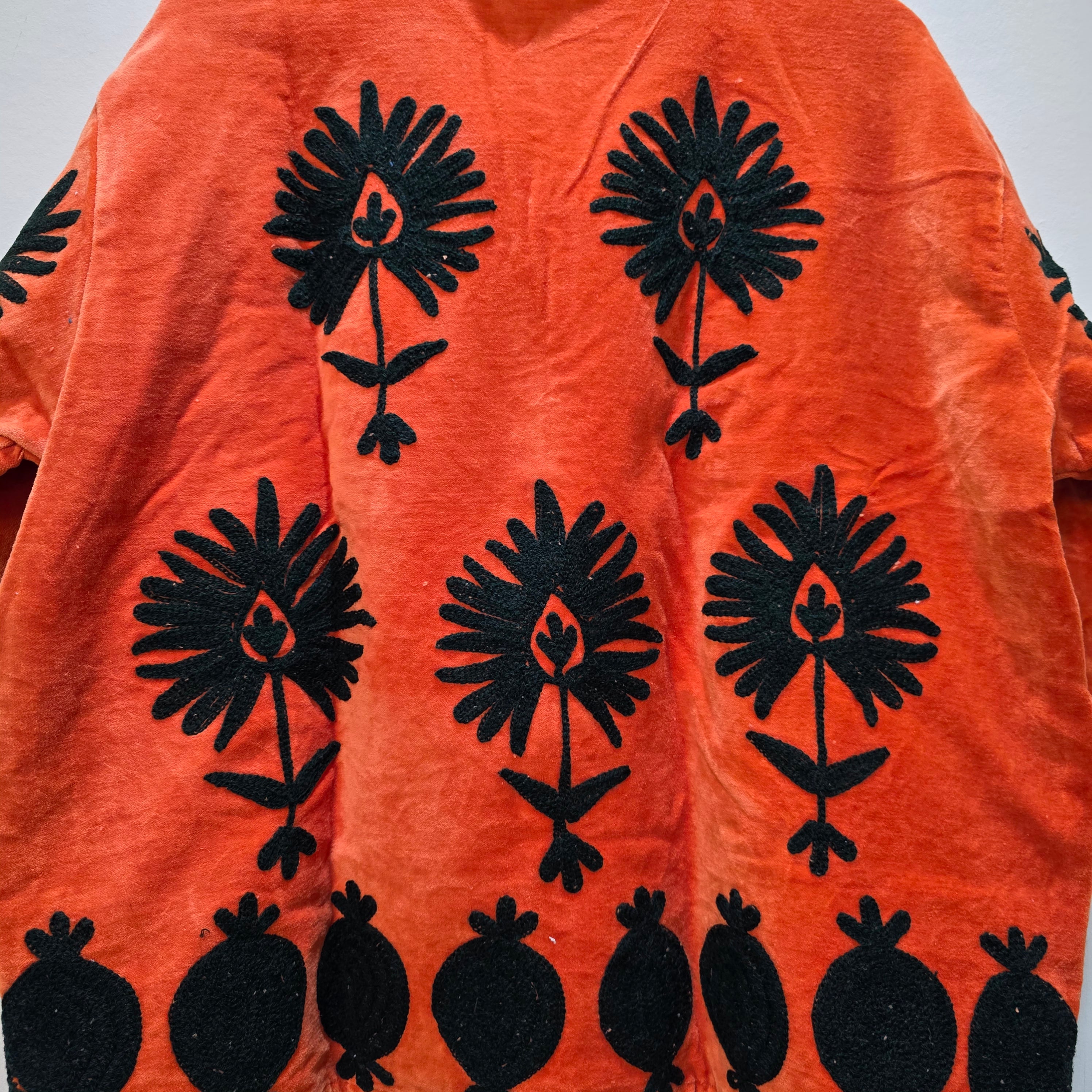 Dancing Birds Velvet Suzani jacket