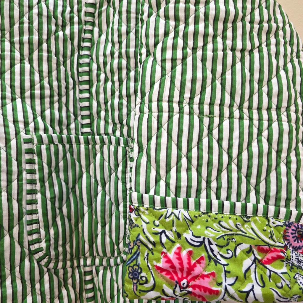Handblock printed reversible jacket