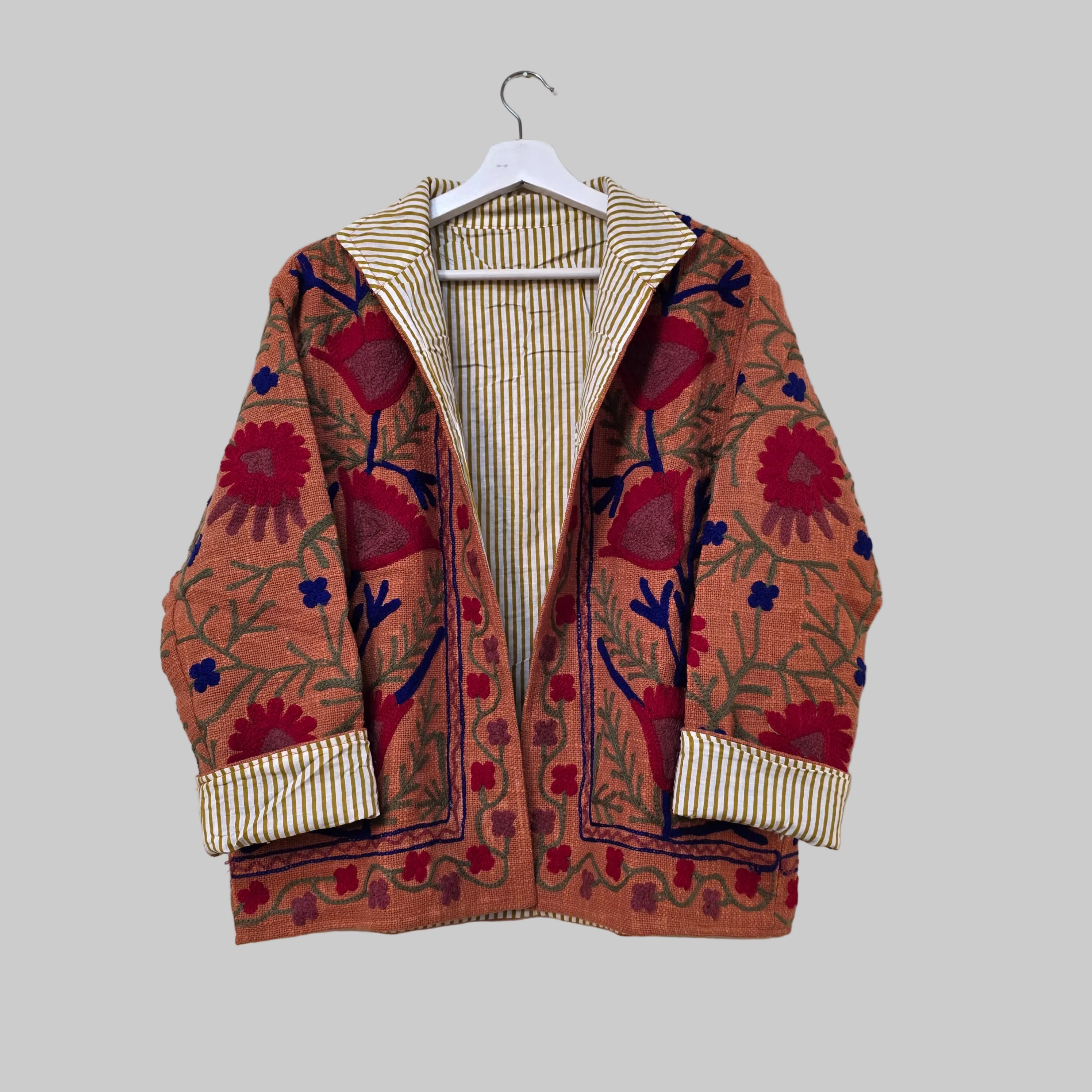 Flower Jute Suzani jacket