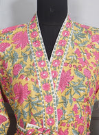 Handblock printed Bathrobe