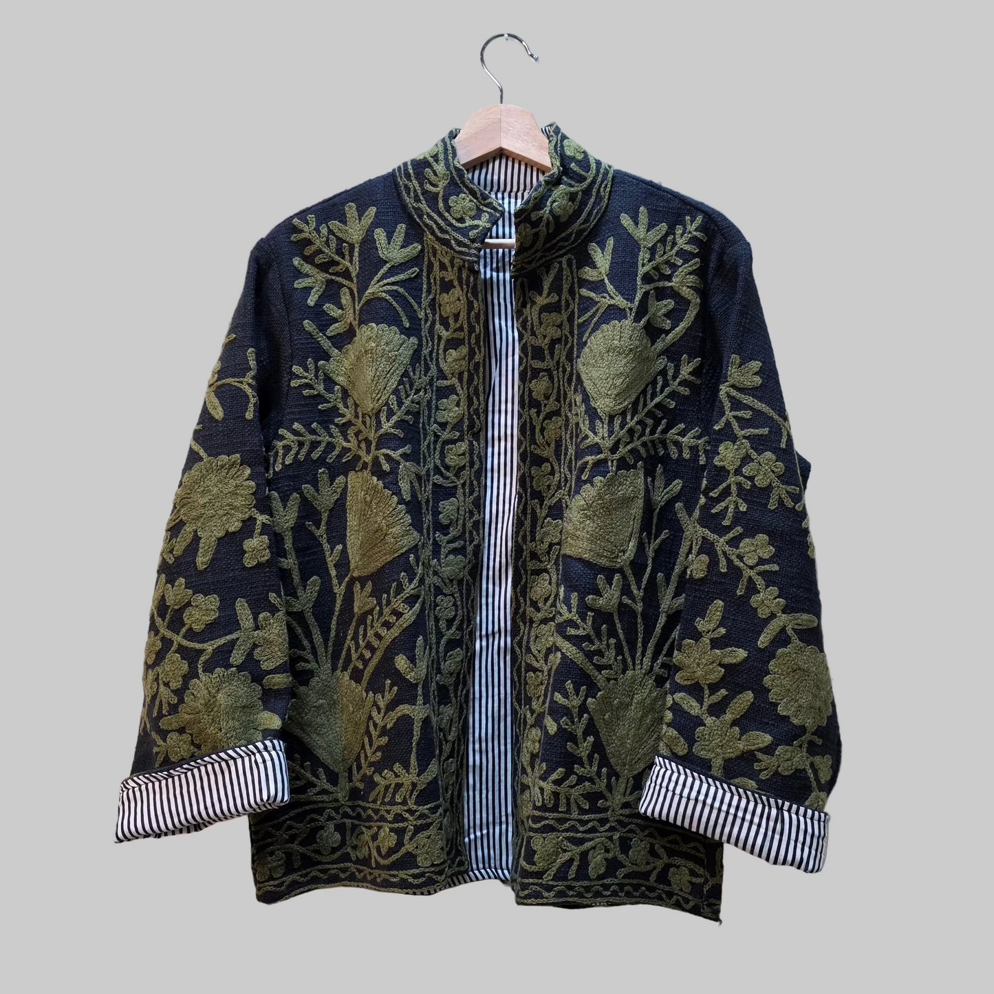 Flower Jute Suzani jacket