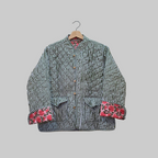 Handblock printed reversible jacket