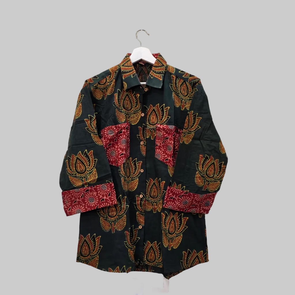 Handblock printed cotton shirt