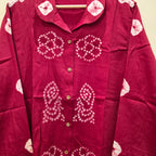 Red Peacock Bandhani Shirt