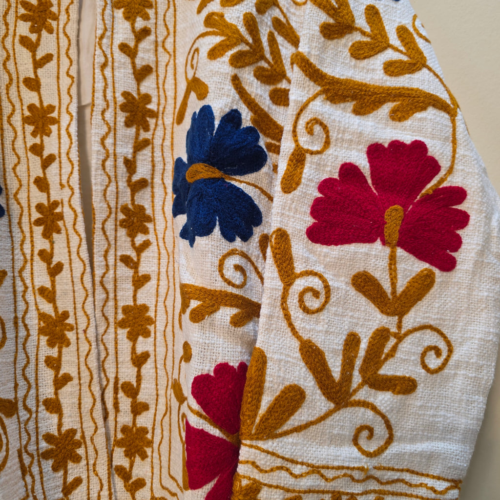 Flower Jute Suzani jacket