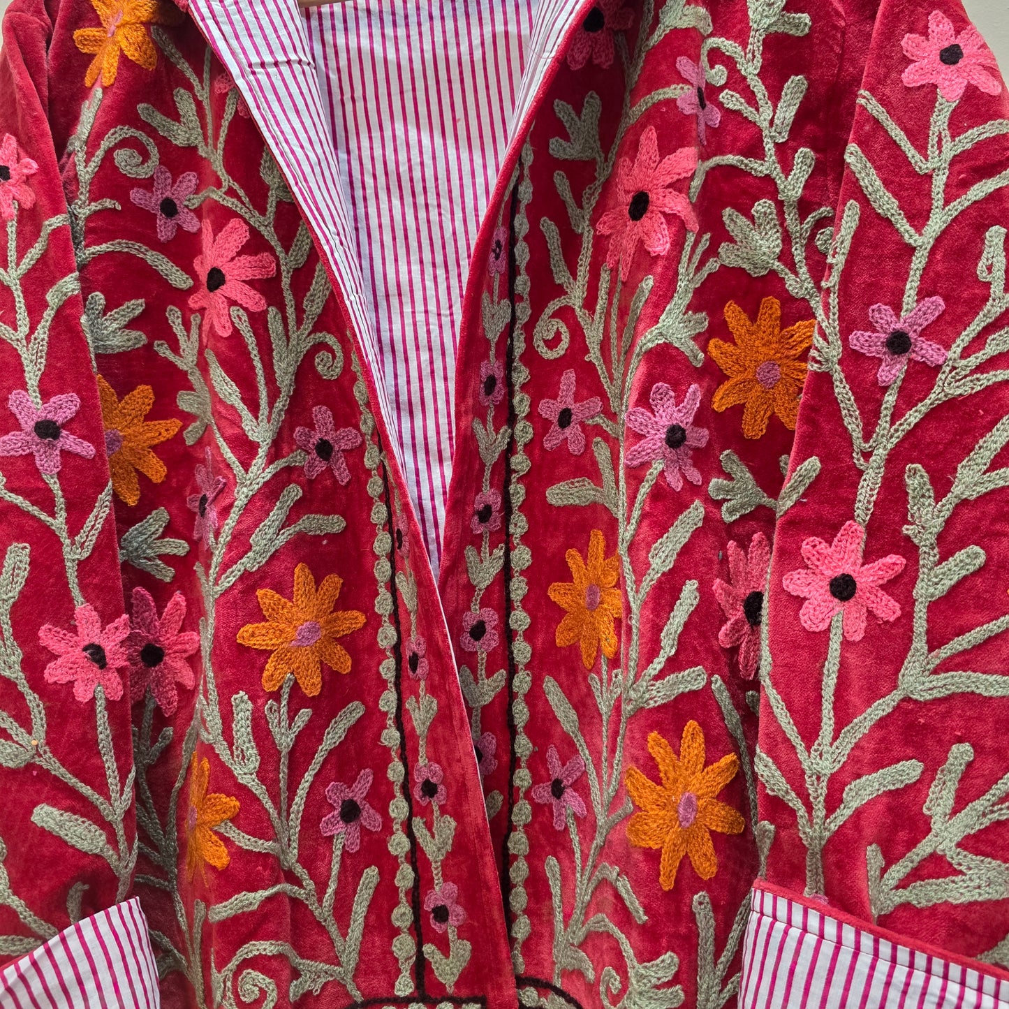 Small Flower Velvet Suzani jacket
