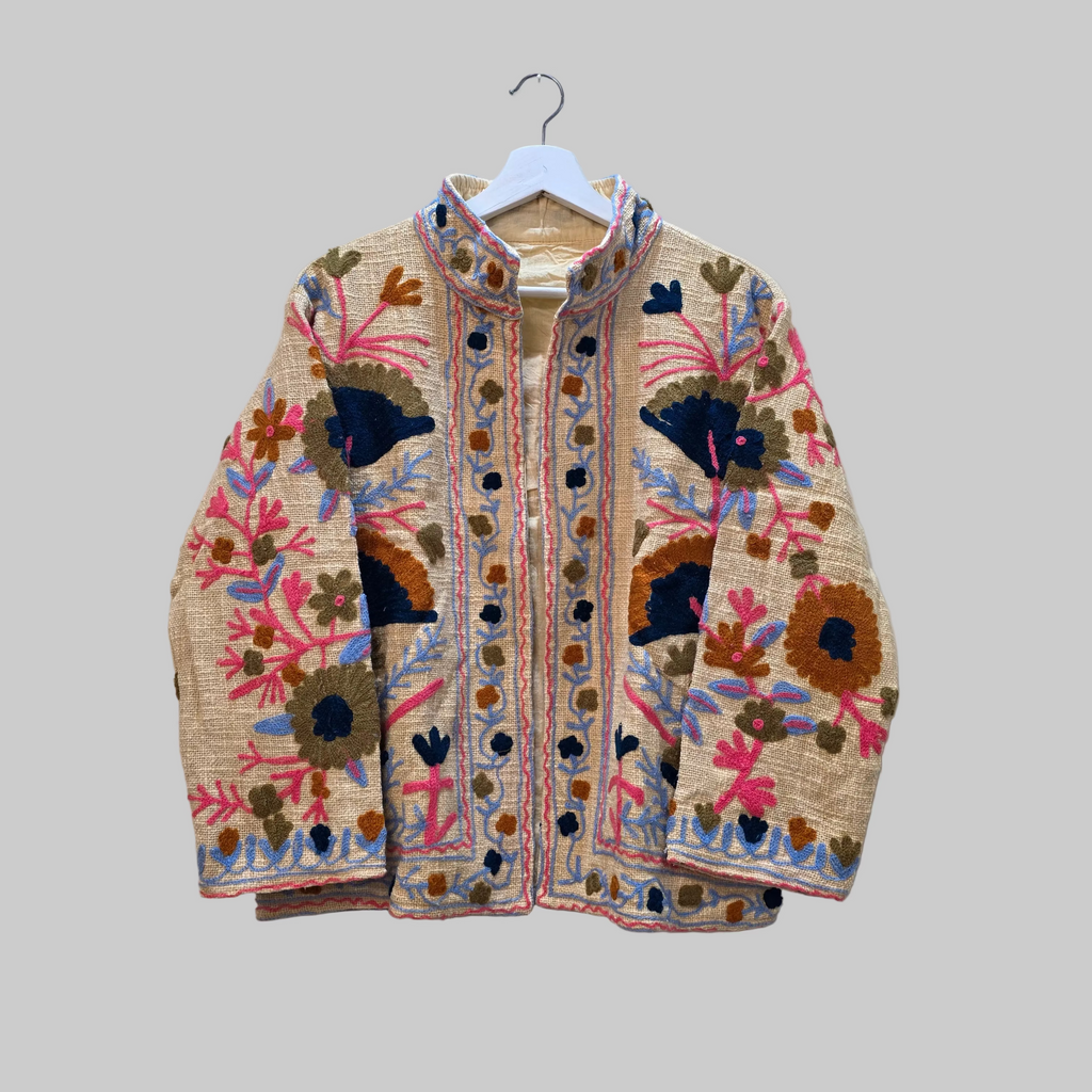 Flower Jute Suzani jacket