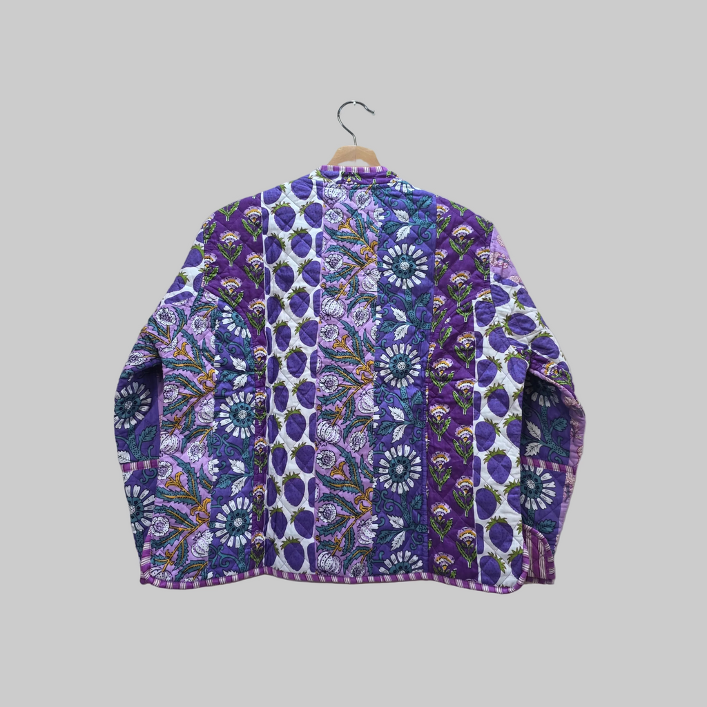 Handblock printed reversible jacket