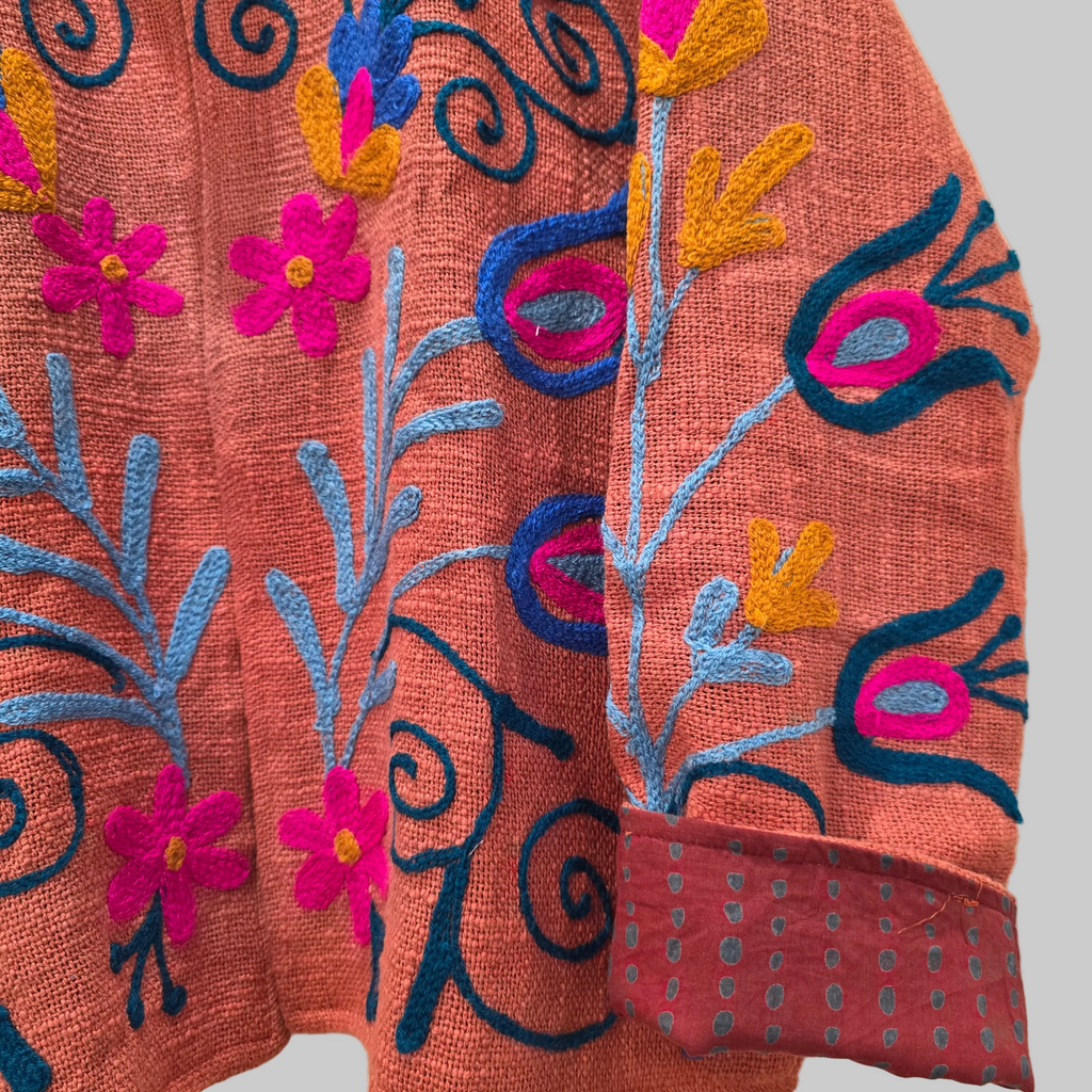 Parrot Jute Suzani jacket