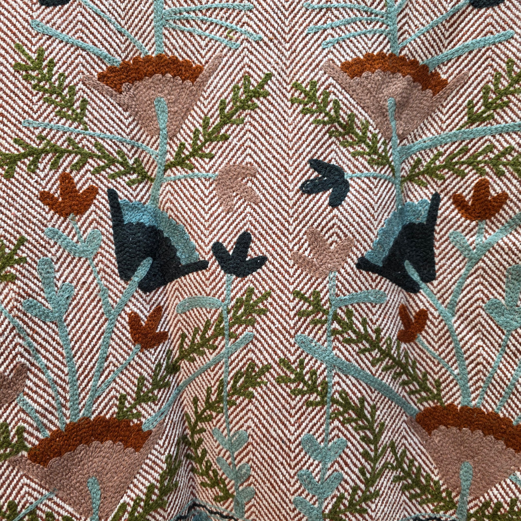 Flower thick Jute Suzani jacket
