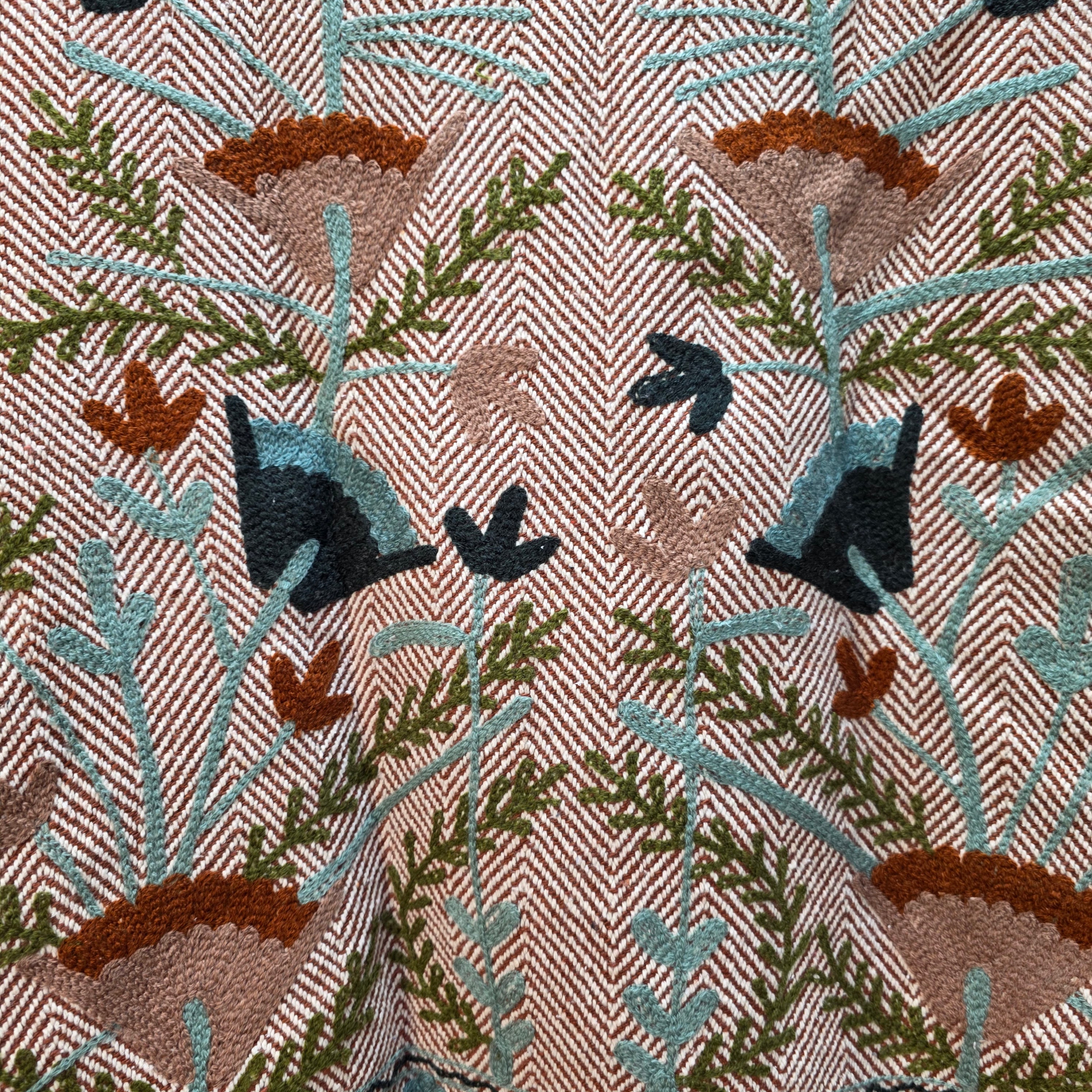 Flower thick Jute Suzani jacket