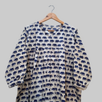 Handblock (Bagru print) Cotton Peplum dress