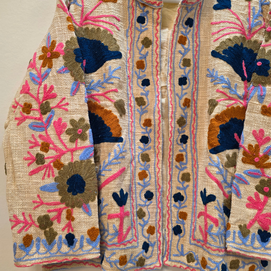 Flower Jute Suzani jacket