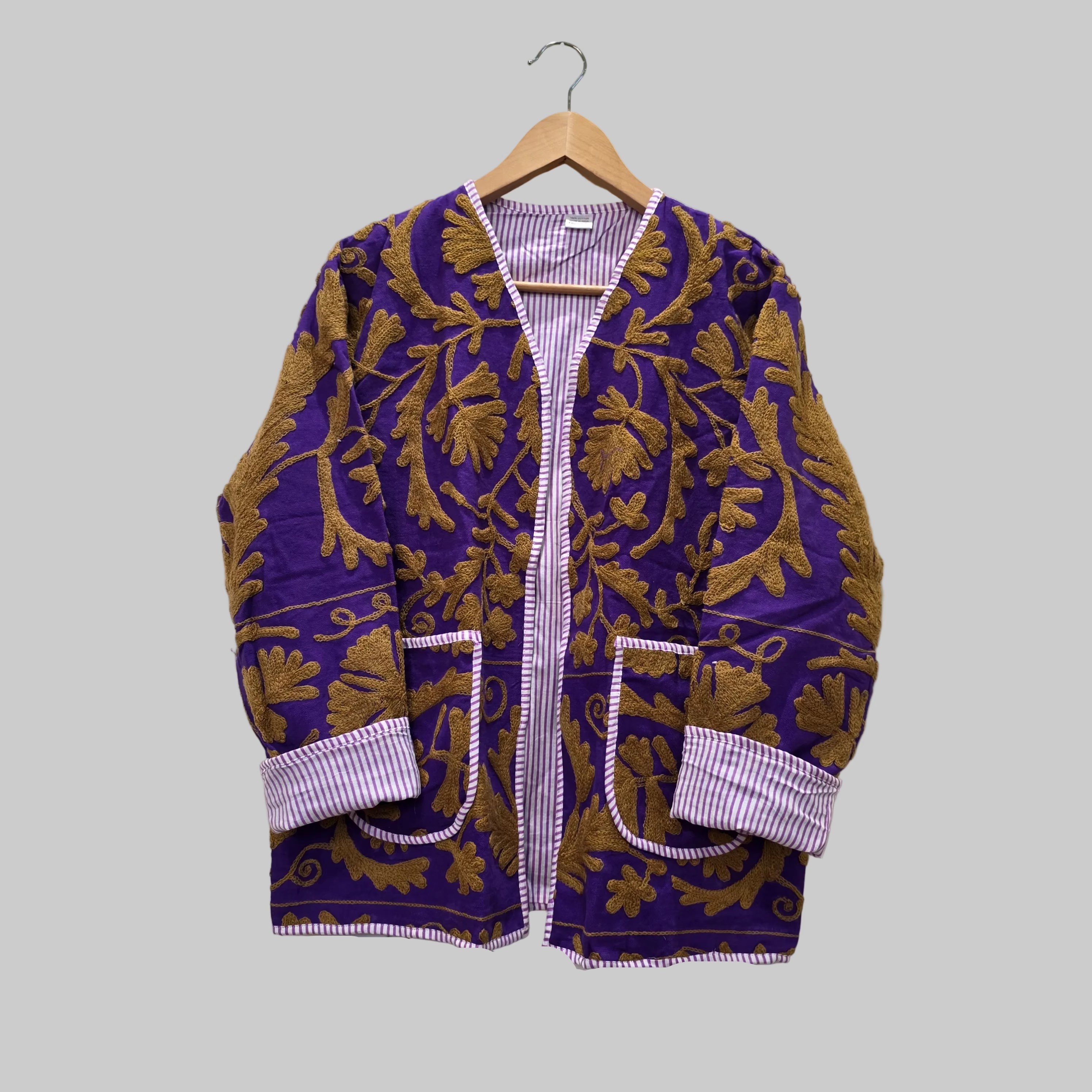 Cotton Suzani jacket, kimono style