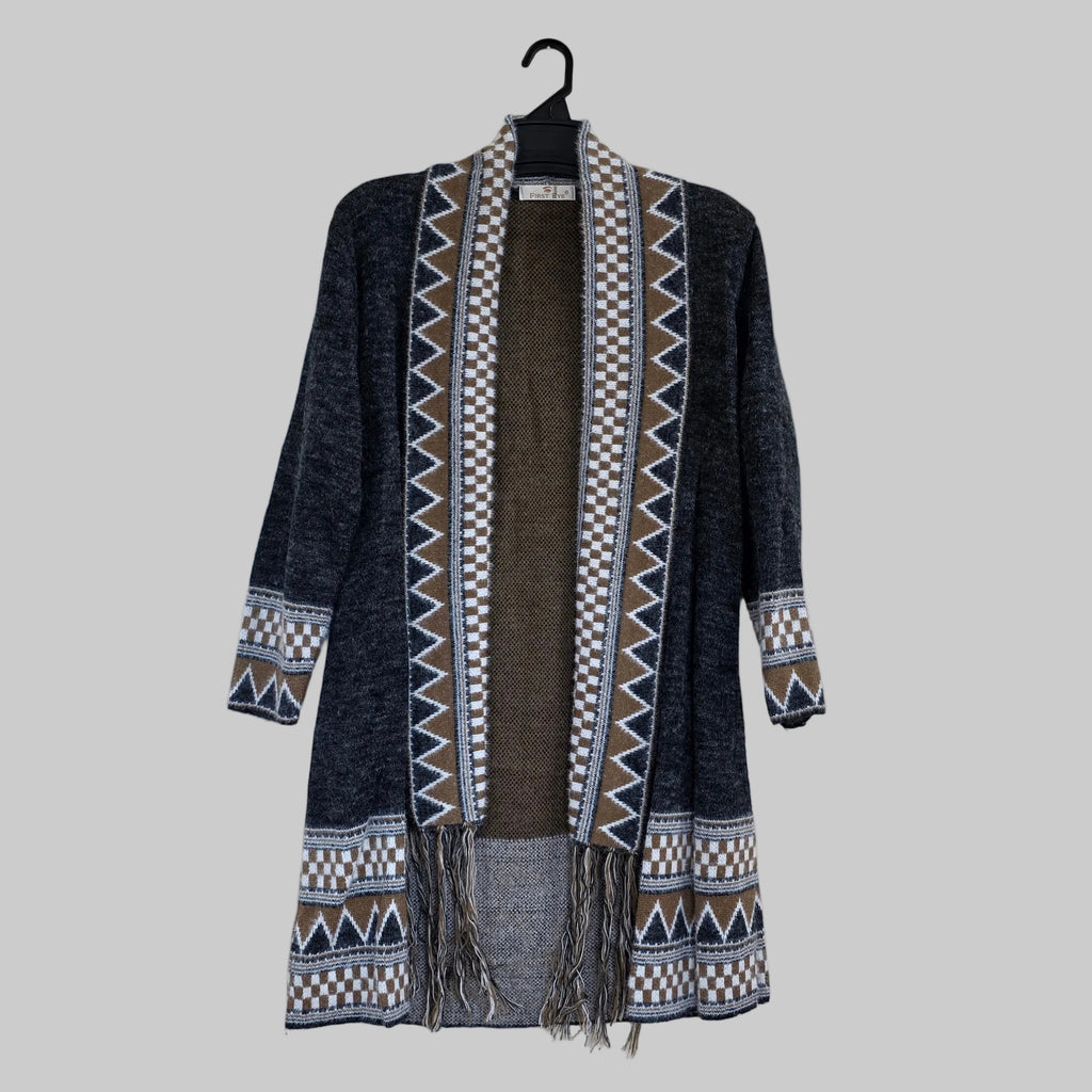 Woolen Shrug with boho style border