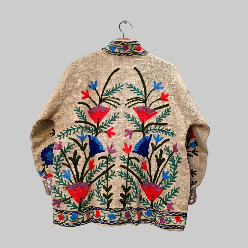 Flower Jute Suzani jacket