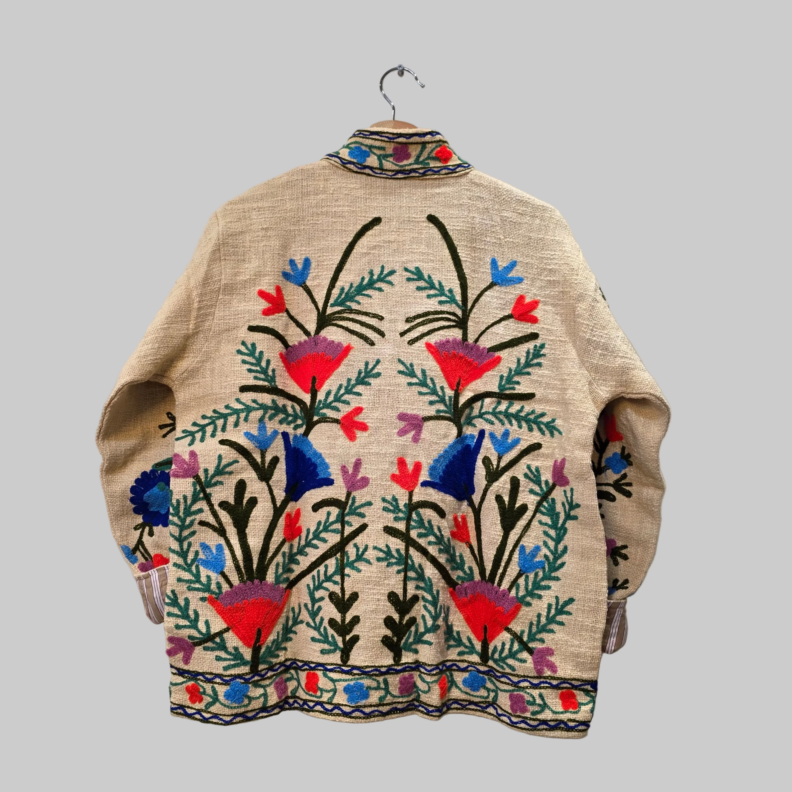 Flower Jute Suzani jacket