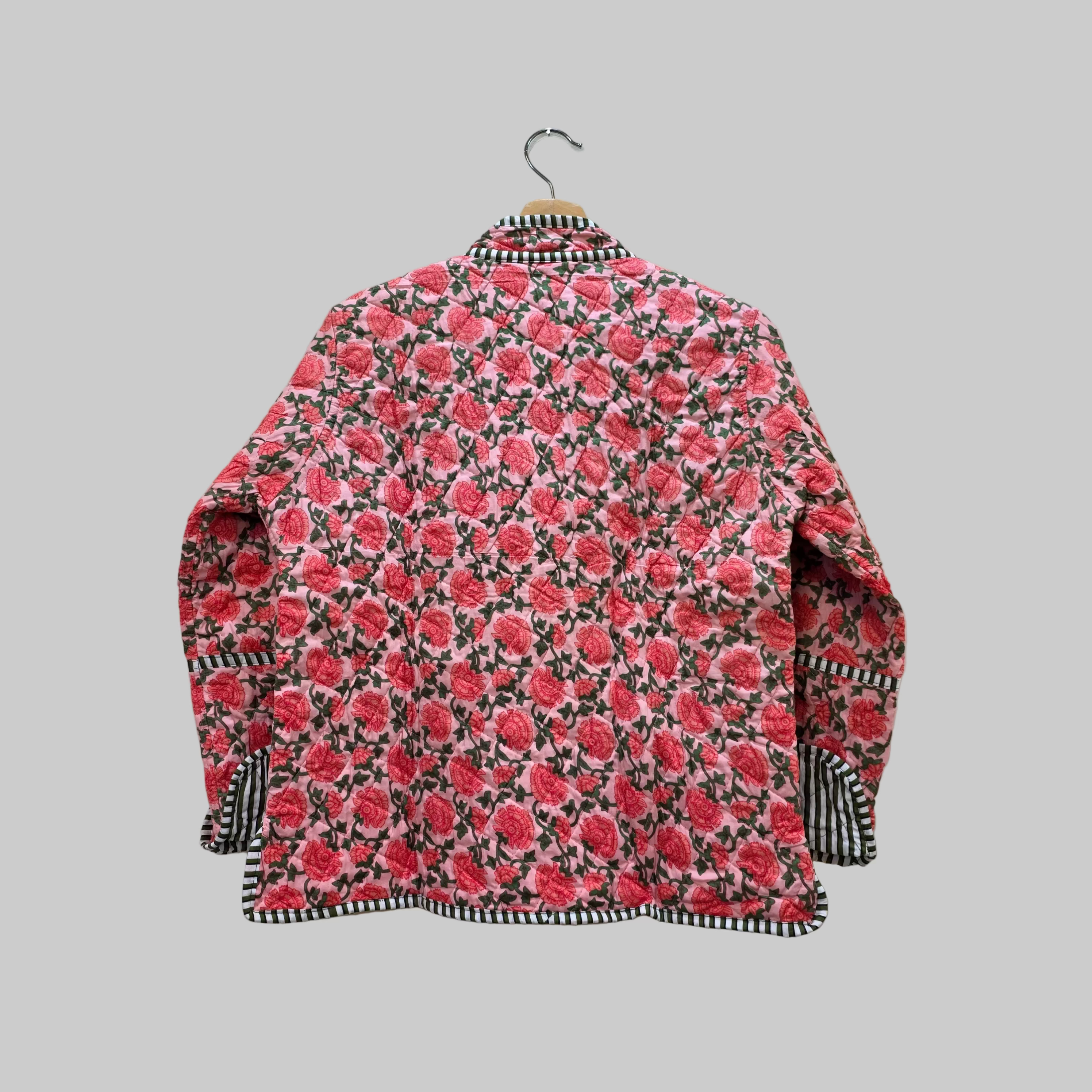 Handblock printed reversible jacket