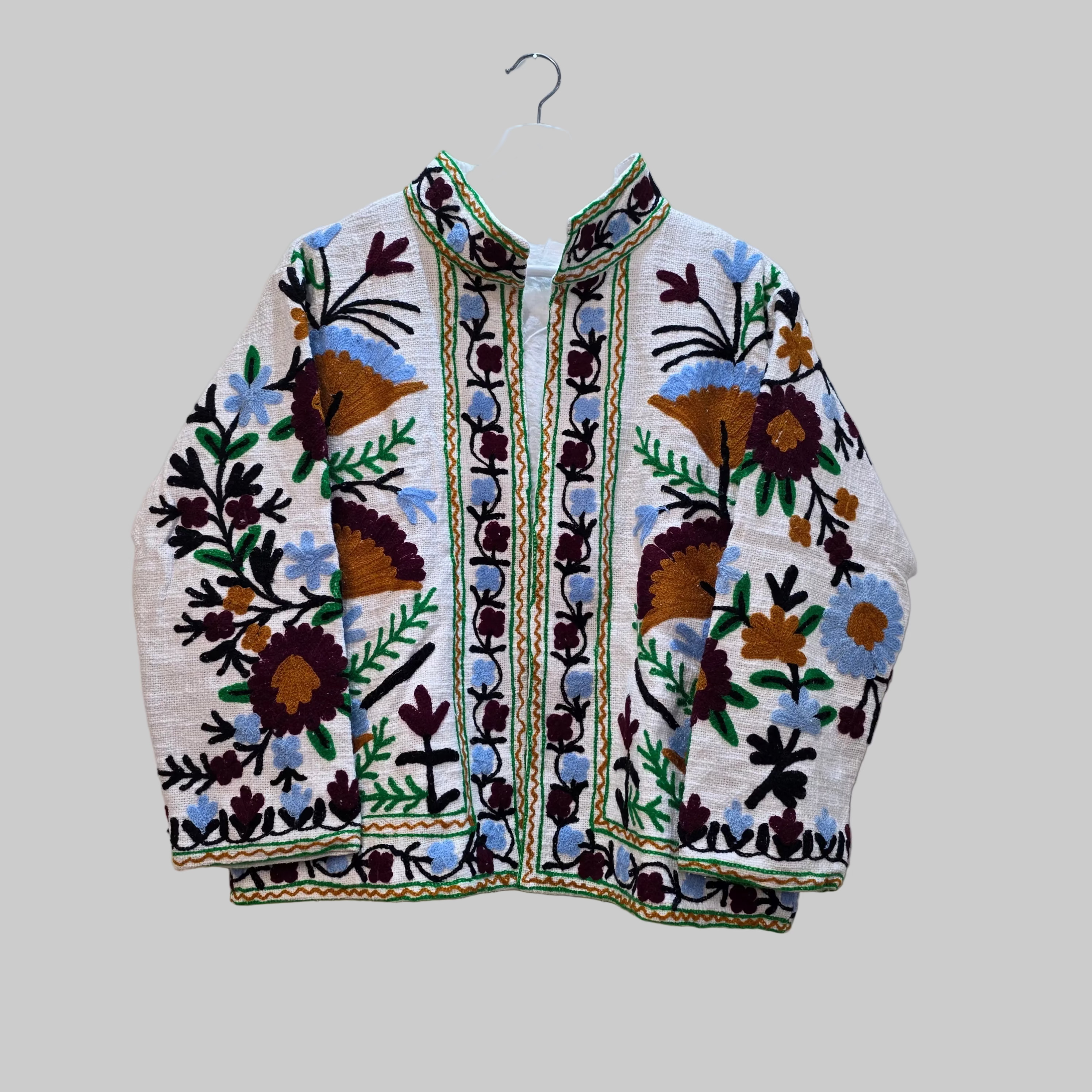 Flower Jute Suzani jacket