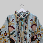 Flower thick Jute Suzani jacket