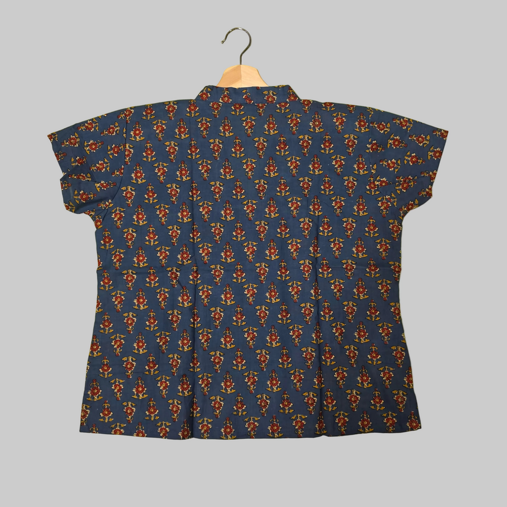 Cotton handblock short top